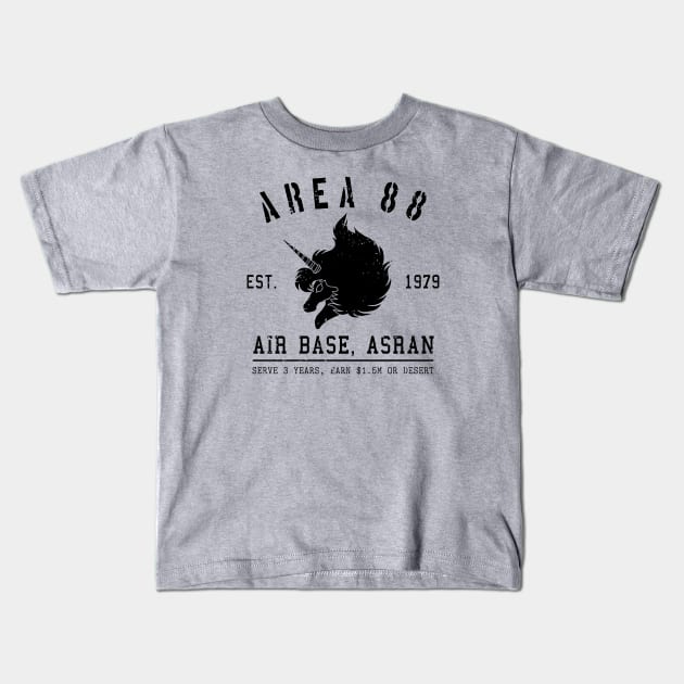 Area 88 Air Base - blk Kids T-Shirt by CCDesign